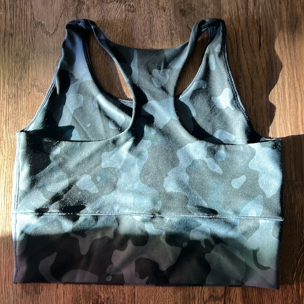 EUC Colorado Threads Longlines Sports Bra Medium Blue Camo